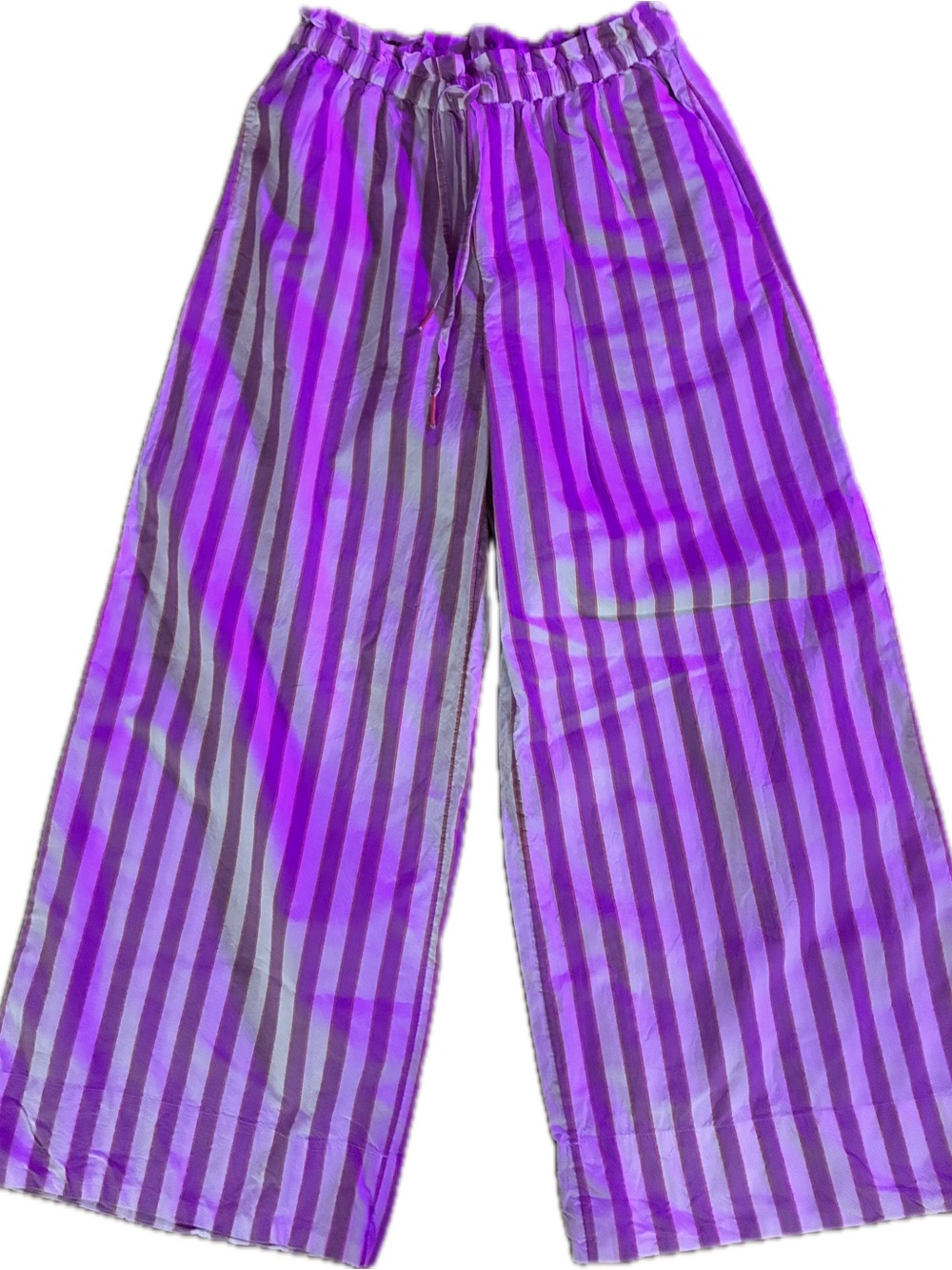 Anthropologie purple and White Striped pajama Bottoms for